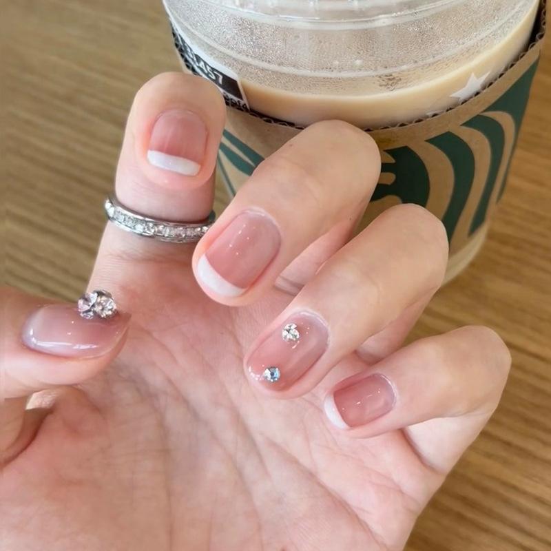 Noste nehty Advanced Kočičí oko Kamínky Francouzská Ručně dělaná Manikúra Nehtová fólie Spice Girl Čistá Touha Umělé nehty