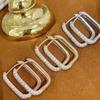 Square Huggie Hoop Earrings with Sparkling Stones for Women Minimalist Jewelry