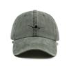 Simple aircraft printing washed old soft top sunshade baseball cap Unisex versatile baseball cap