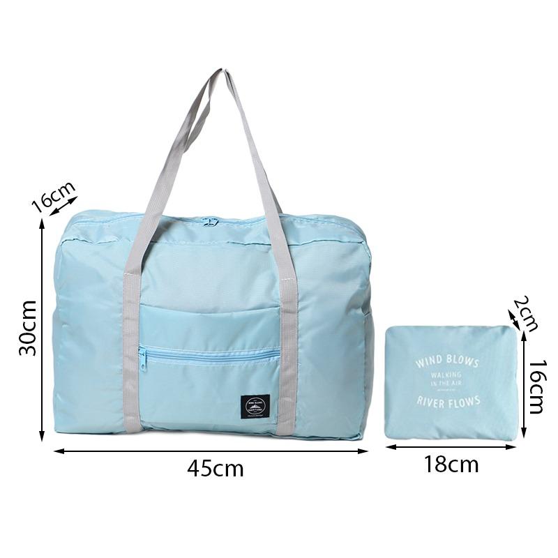 Nylon Foldable Travel Bags Unisex Large Capacity Bag Luggage Women Waterproof Handbags Men Travel Bags Accessories Light Blue