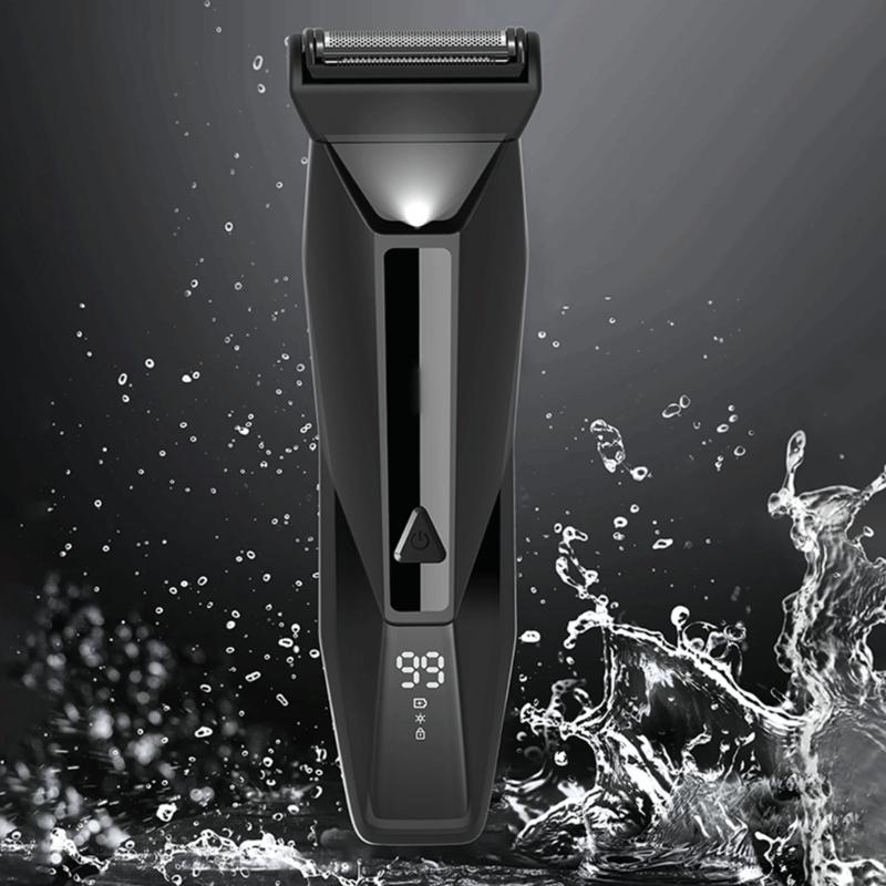 Groin & Body Hair Trimmer for Men Electric Trimmer Pubic Trimmer Body Shaver Waterproof Wet/Dry Body Shaver Groomer