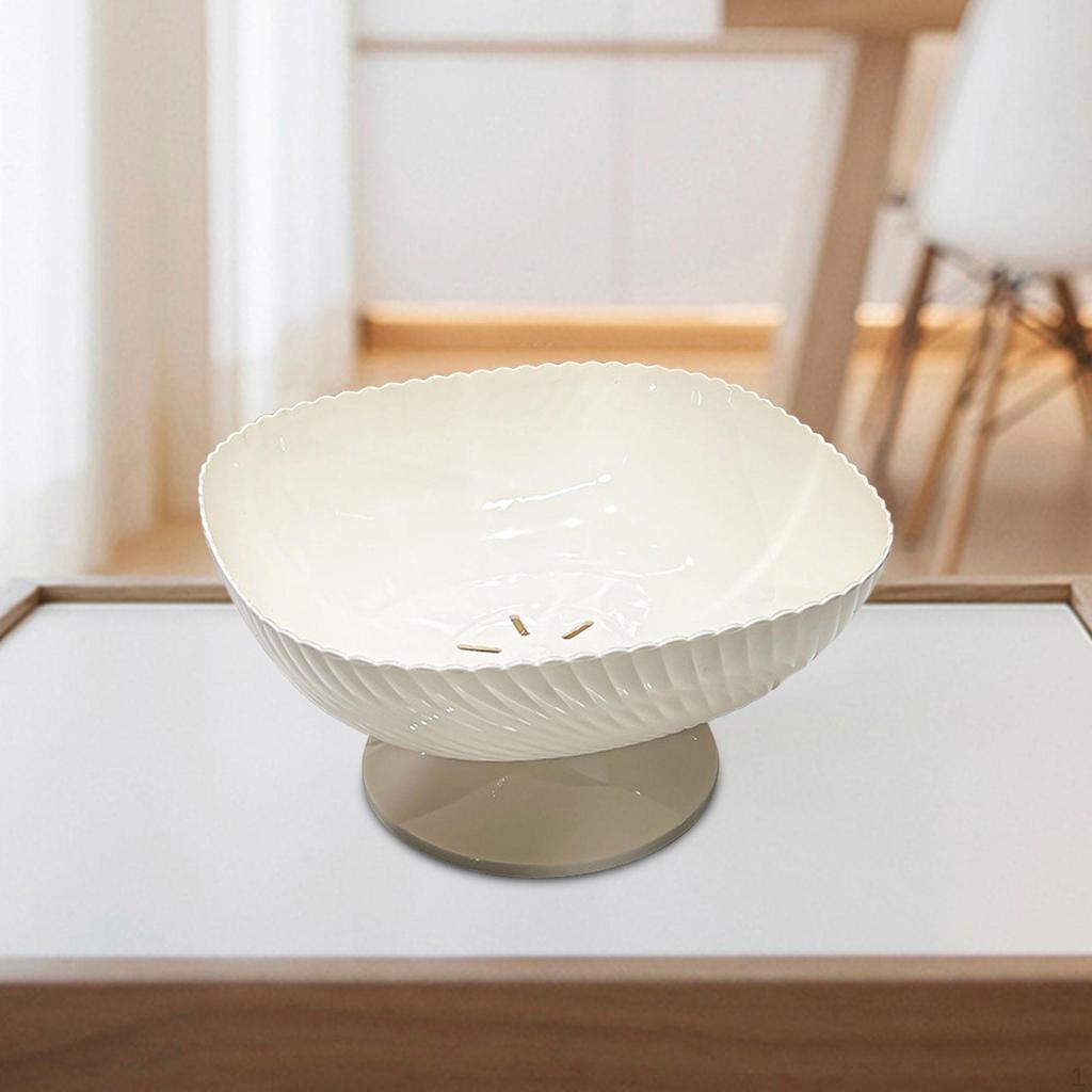 Drainage Fruit Bowl, Vegetable Drain Plate, Round Food Storage Buffet Multi-purpose,