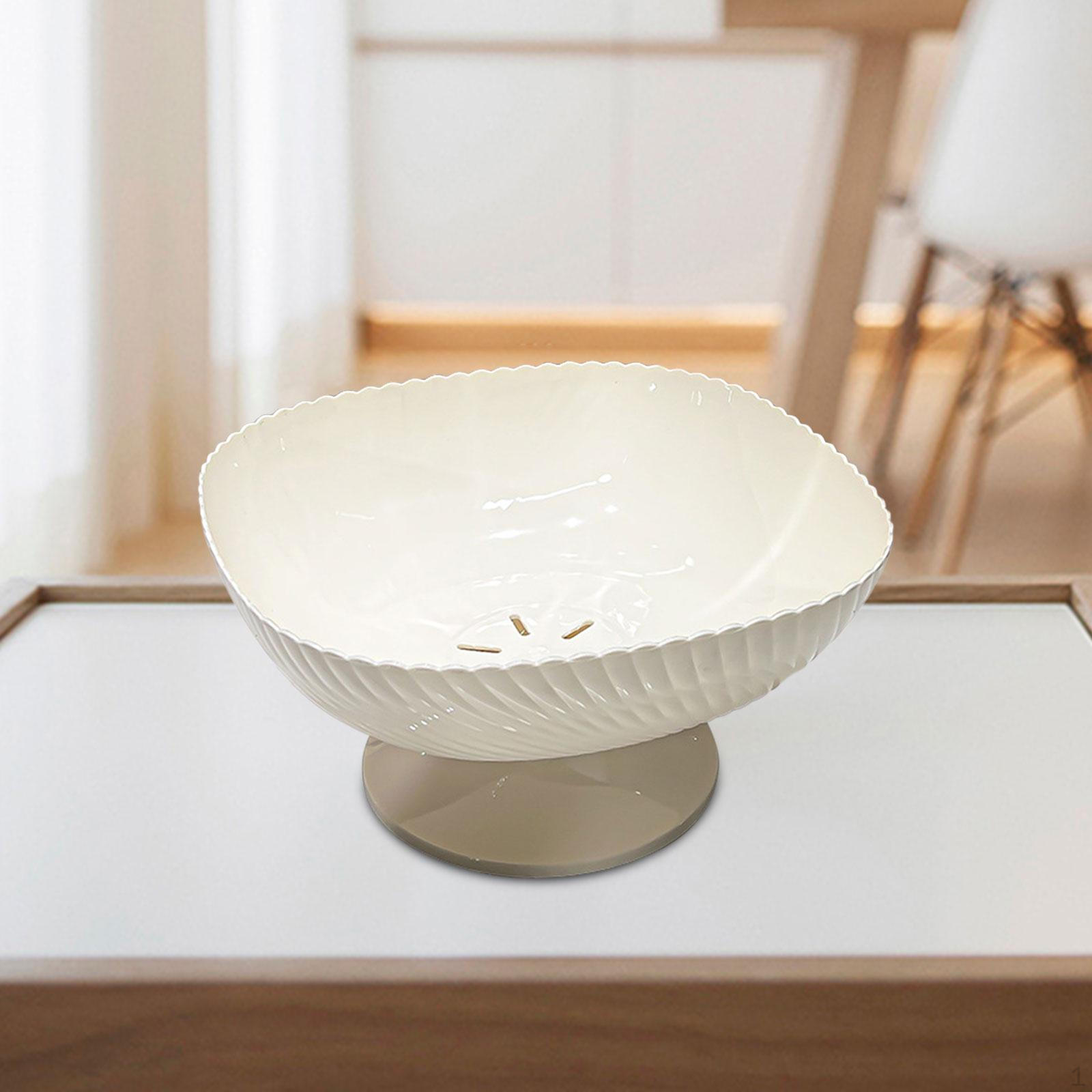 

Дренажний Фруктовий Кошик, Овочева Дренажна Тарілка, Круглий Контейнер для Зберігання Їжі для Буфету Багатоцільовий, White