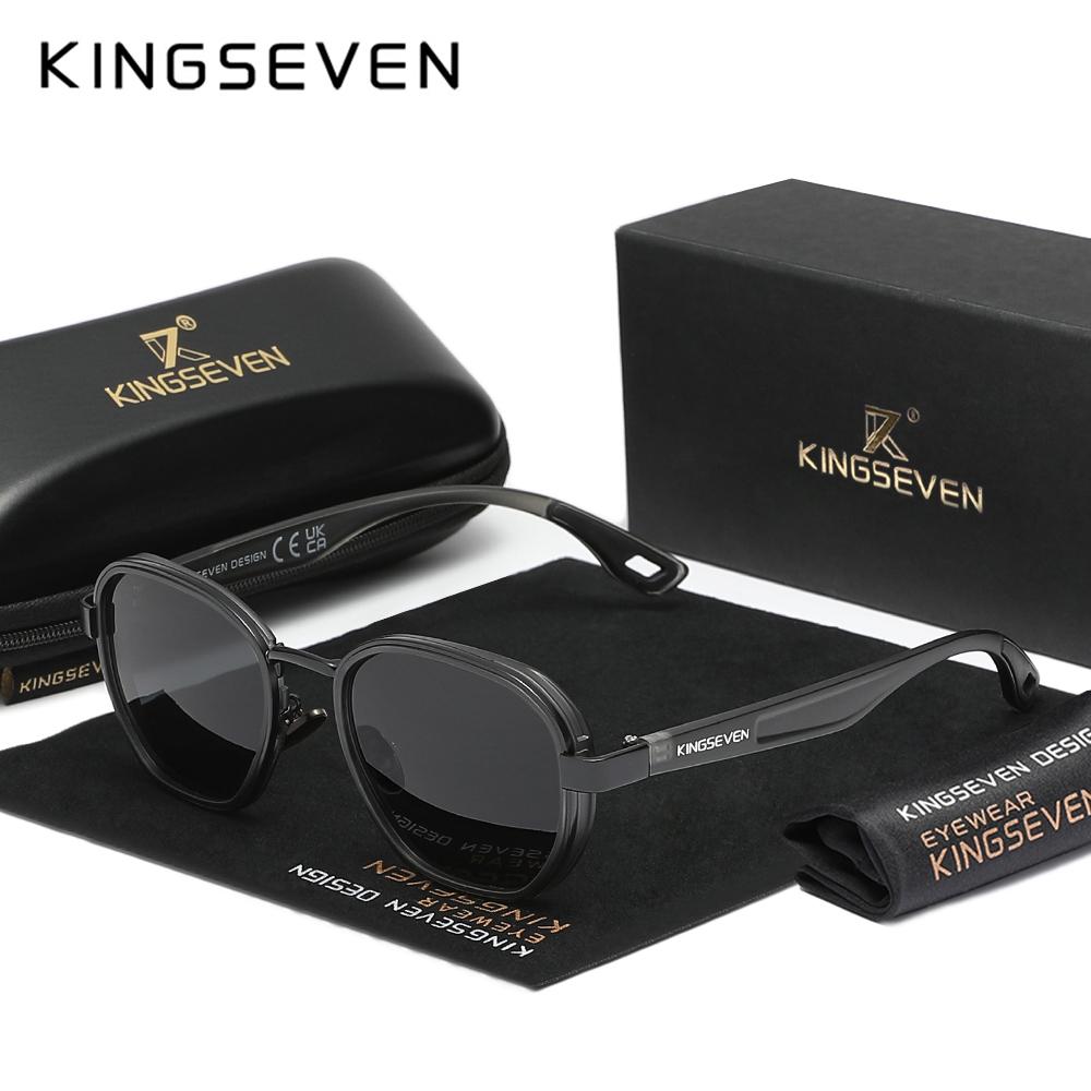 KINGSEVEN Brand Original Sunglasses Men Polarized UV400 Luxury Women Eyewear Male Outdoor Round Frame Causal Fashion Glasses