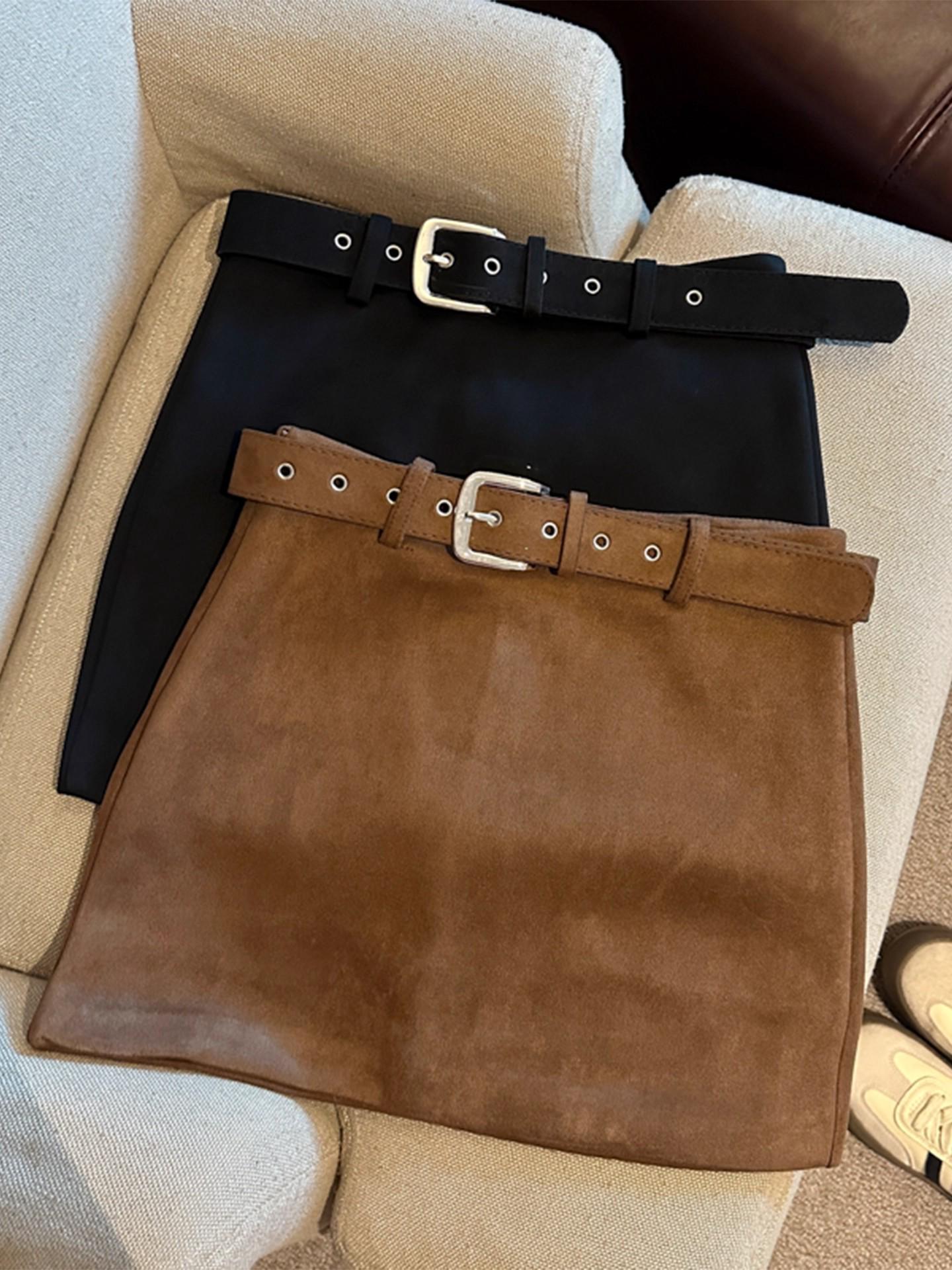 Autumn/Winter High-Waisted A-Line Midi Skirt - American Spicy Girl Style, High-End Versatile Design XL