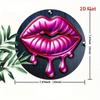 Neon Drip Lips Metal Tin Sign Set Pre Drilled Wall Art Holiday Decor