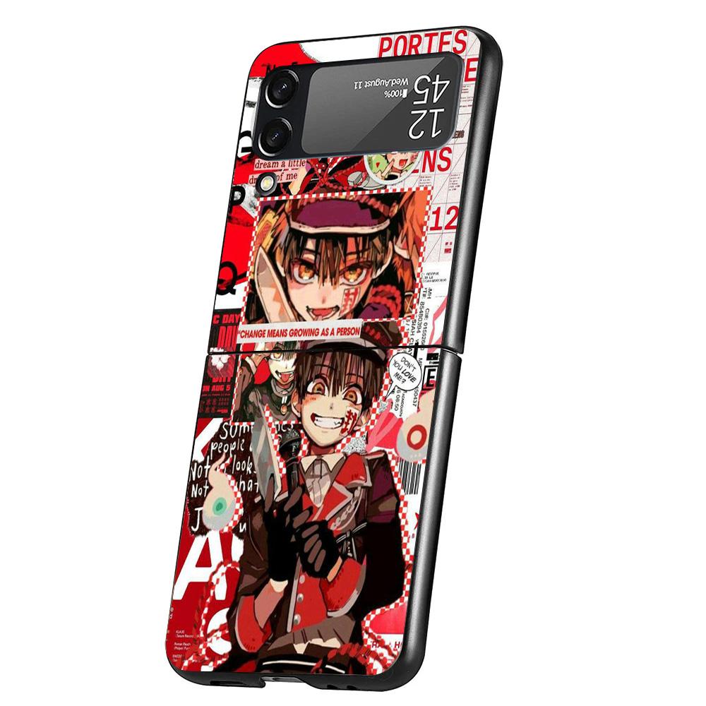 Anime Toilet Bound Hanako Kun Cover Phone Case For Samsung Galaxy Z Flip 7 6 5 4 3 5G Flip7 Flip6 Flip5 Flip4 Flip3 Black Fundas