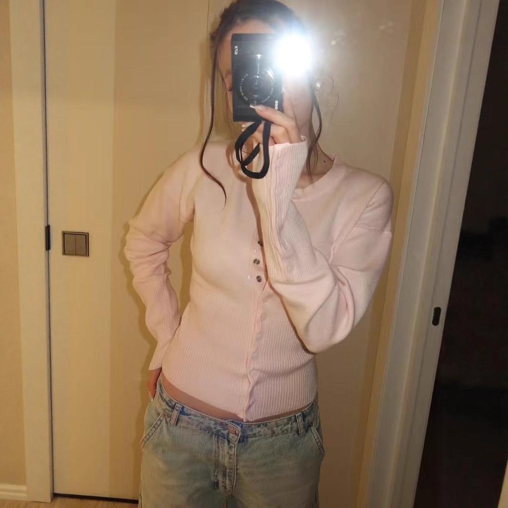 Knit Button Front Long Sleeve Cardigan Sweater