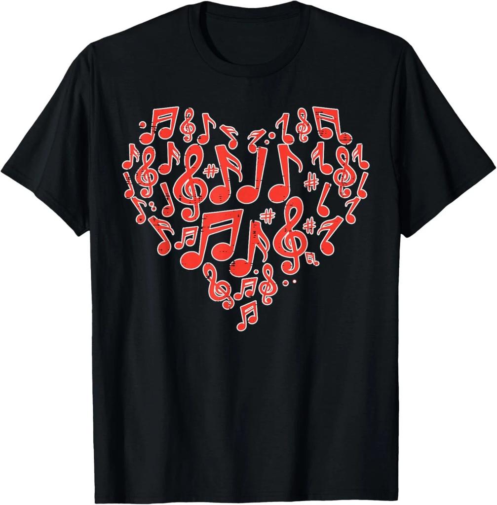 Valentines Day Musical Notes Heart Valentine Music Teacher T-Shirt