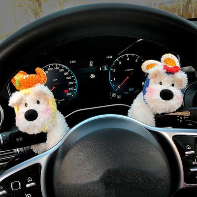 Car Accessory Used For Car Gear Shift Decoration Cute Turn Signal West Highland Dog Wiper Dolls Rearview Mirror Ornament Gift