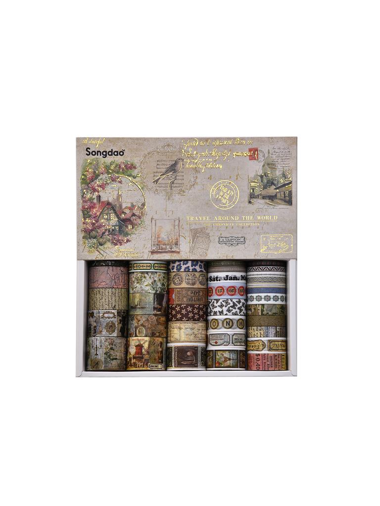 36rolls/Box Vintage Washi Tape Set Masking Tape Paper Gift Decoration Back-To-School Gifts For Friends Stationery Washi Tape