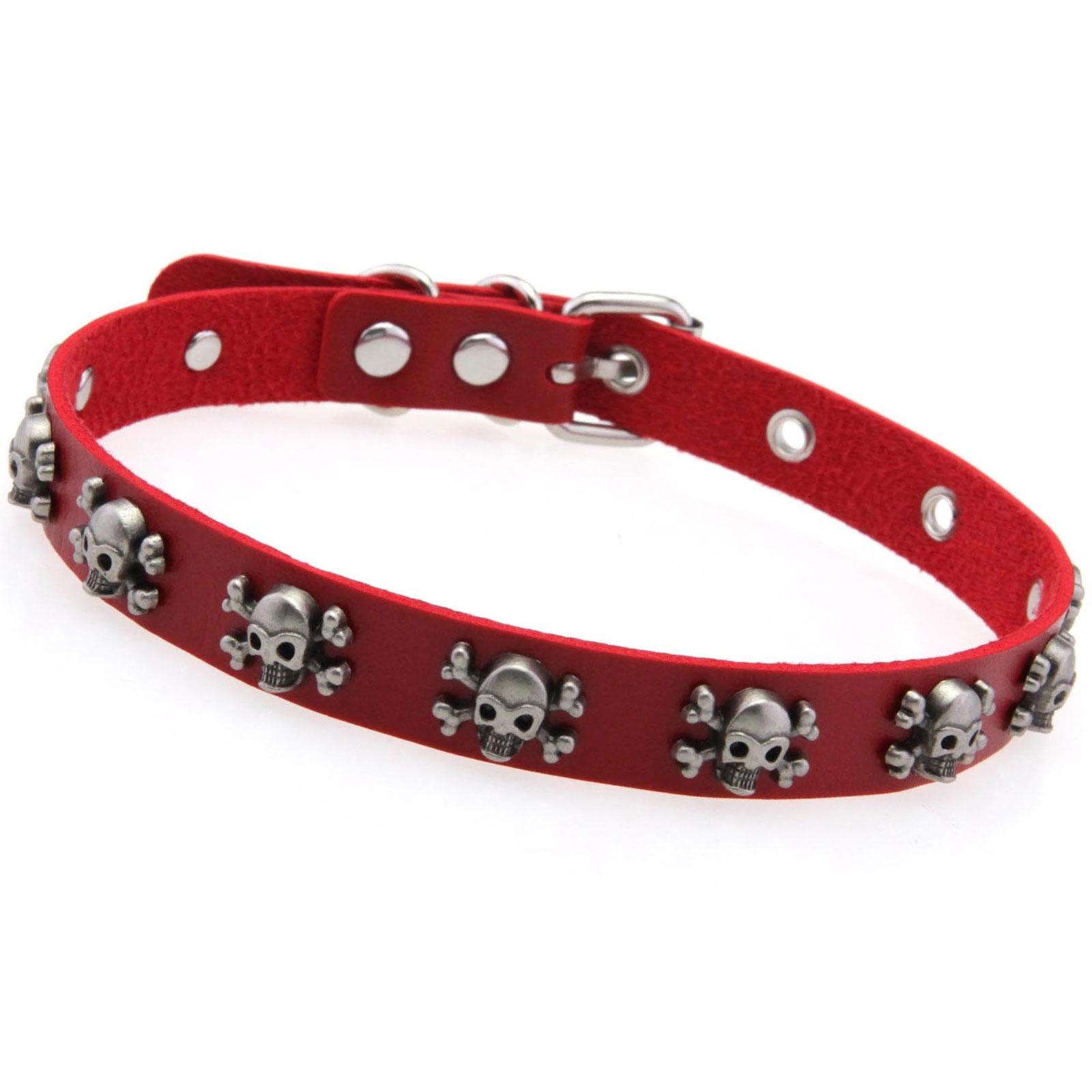 

Ожерелье-чокер Y2K с черепом, в готическом панк-стиле, с регулируемой застежкой, из искусственной кожи, для женщин, мужчин, унисекс, модный аксессуар красный