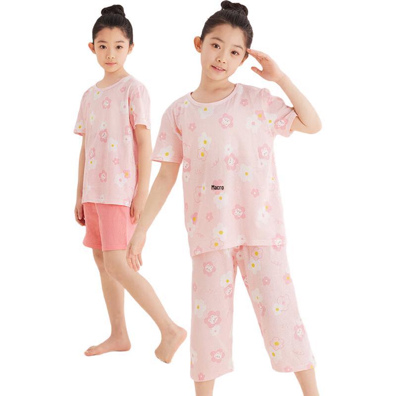 Hongdou Kids & Teens Pure Cotton Short-Sleeve Pajama Set