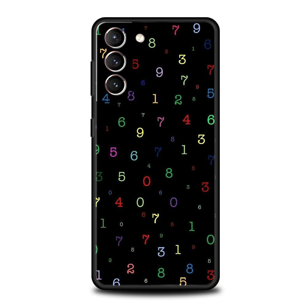 Number Pattern Phone Case Cover for Samsung Galaxy S26 S25 S24 S23 S22 S20 S21 FE Ultra S25 Edge Plus 5G Soft TPU Shell Fundas