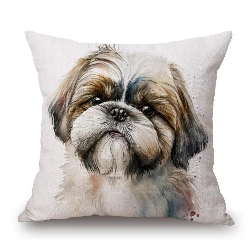 Jack Russell Yorkshire Labrador Dachshund Poodle Dalmatian Pet Dog Poster Art Cushion Cover Pillow Case