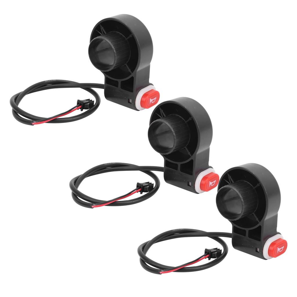 3stk El-sykkel Scooter Horn Bryter-knapp Plast Vanntett Horn-bryter for styre