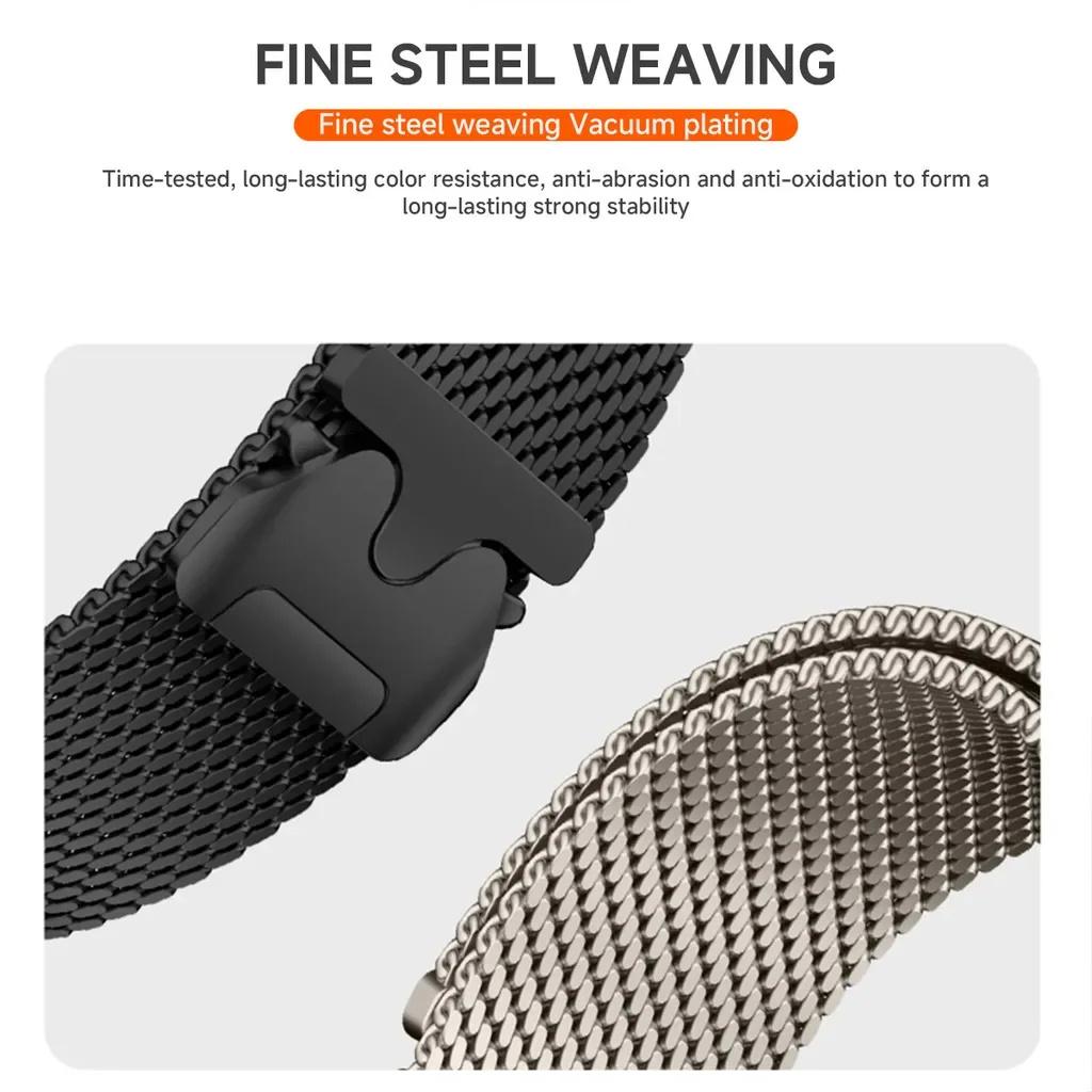2Pcs Milanese Strap Compatible with 22mm Watch Bands Quick Release Replacement Wristband Adjustable Waterproof Sport Bands for Men Women
