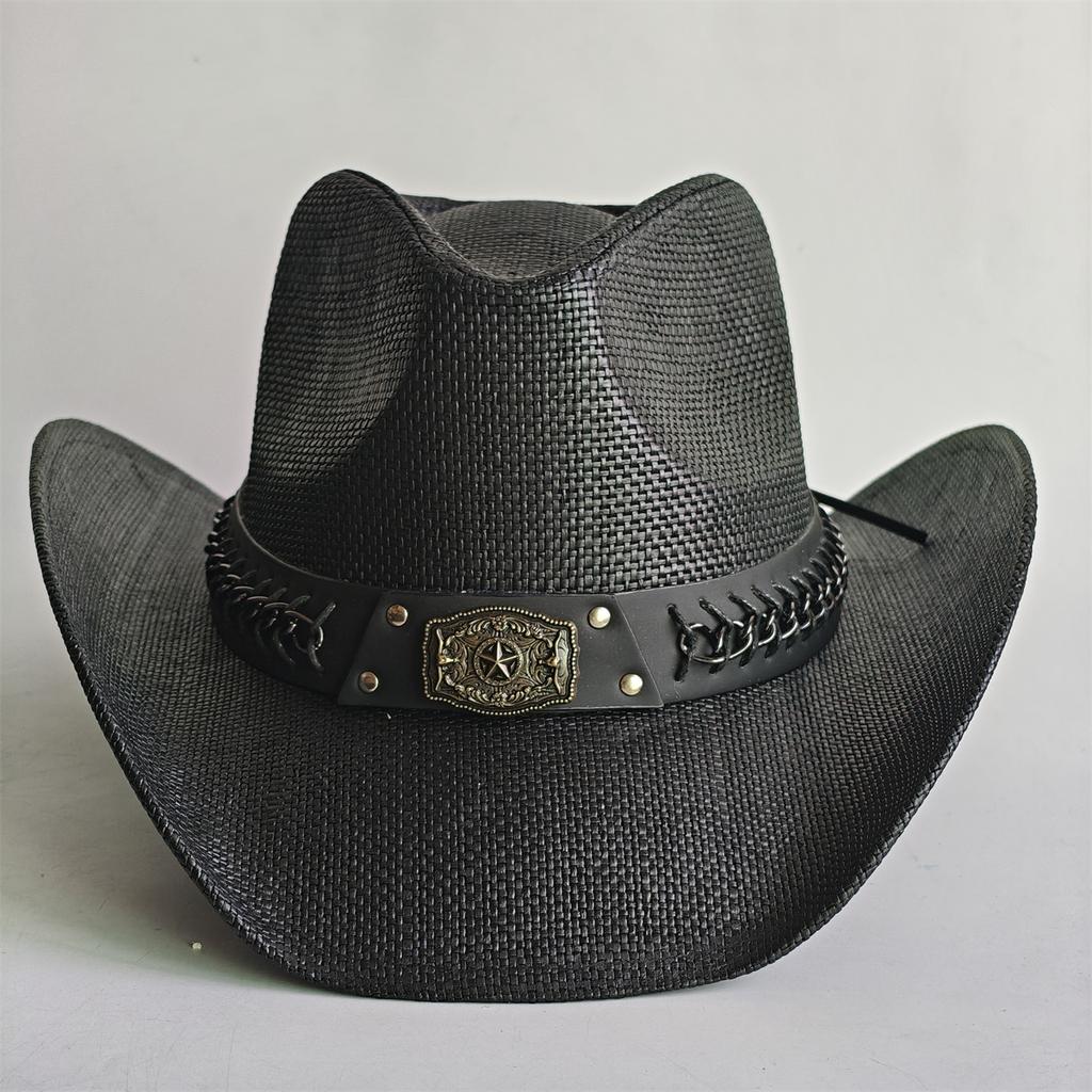 Blue Gradient Straw Cowboy Hat For Women And Men – Western Sun Hat For Country Concert Rodeo And Cowgirl Outfits