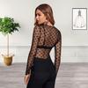 European & American Hot Style Lace Women's Mesh Club Top - See-through Base Shirt