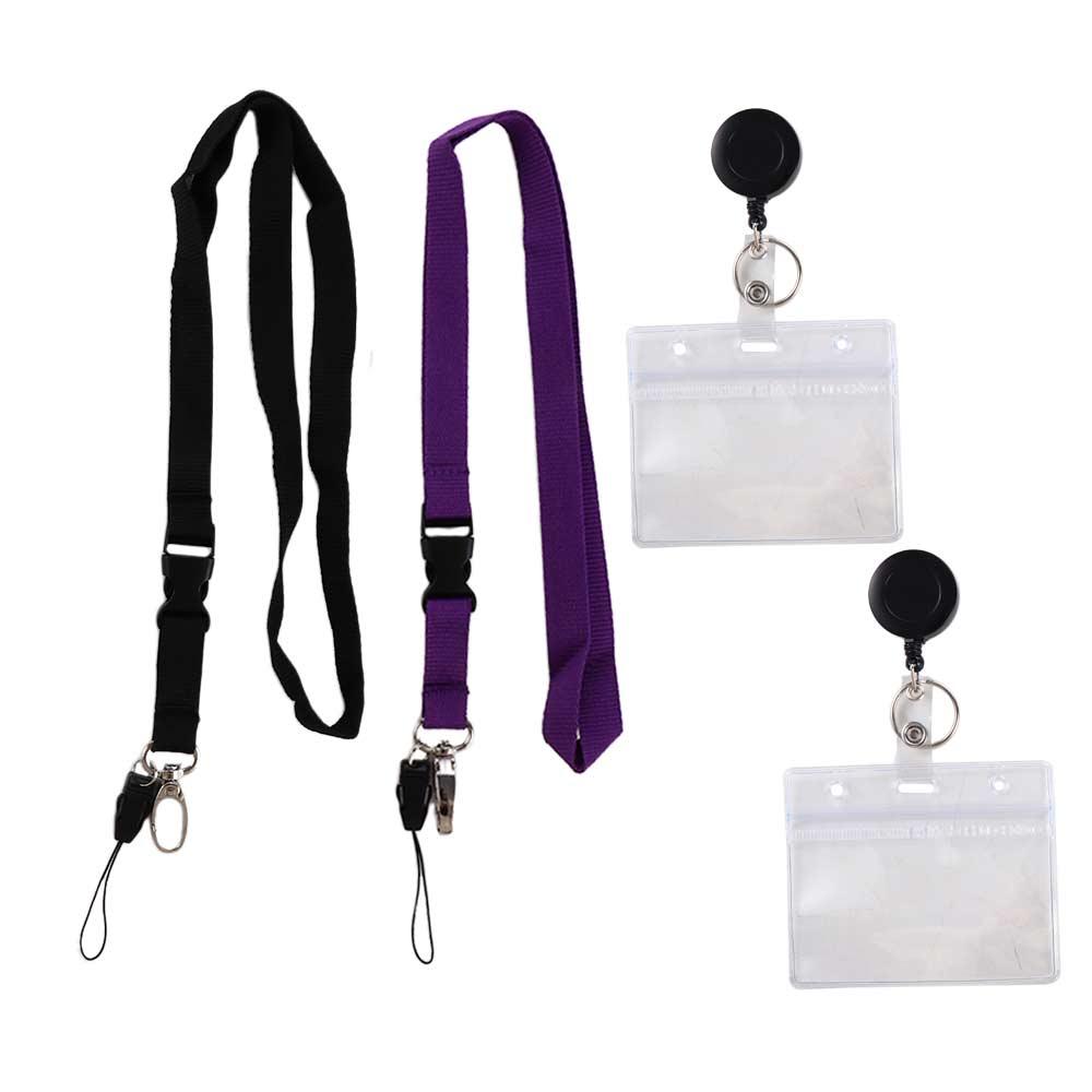 Card Badge Clip ID Card Holder Name Card Holder Retractable Badge Holder Badges Set Lanyard