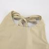 Khaki Hanging Neck Cotton Linen Dress, Loose Vest Skirt, Long Skirt For Women
