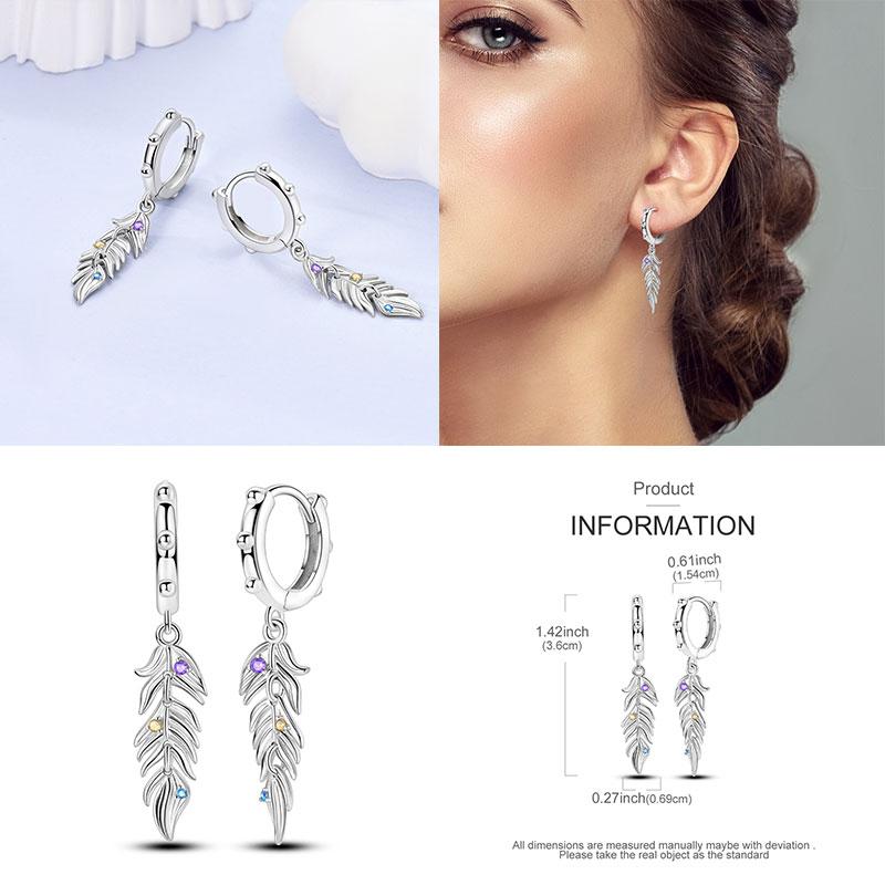 New Earrings 100% Genuine 925 Silver Women Hoop Earring Women's Wedding Engagement Girlfriend Wife Birthday Gift