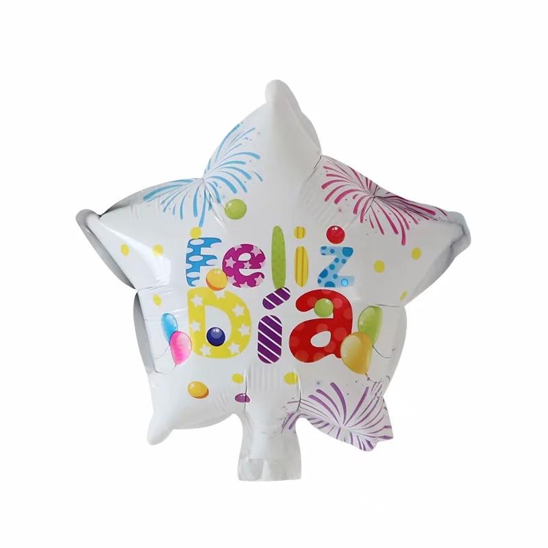 10Pcs Feliz Cumpleaños Día AIr Globos 10inch Colorful Mini Spanish Happy Birthday Foil Balloons Home Party Decorations Kids Gift