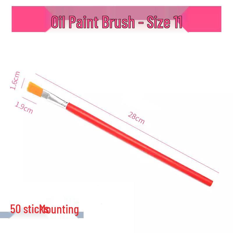 Nylon Flat Paintbrush Set for Oil, Gouache, Watercolor & Calligraphy