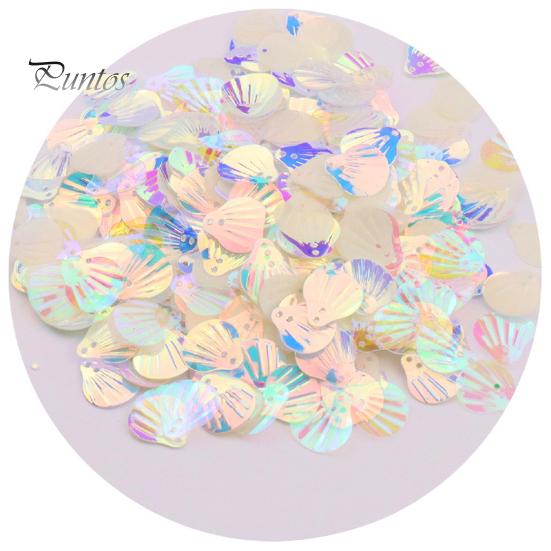 

Многоцветные декоративные блестки в виде ракушек, портативные овальные голограммы, пайетки в виде русалки, блестки для повседневного использования бежевый