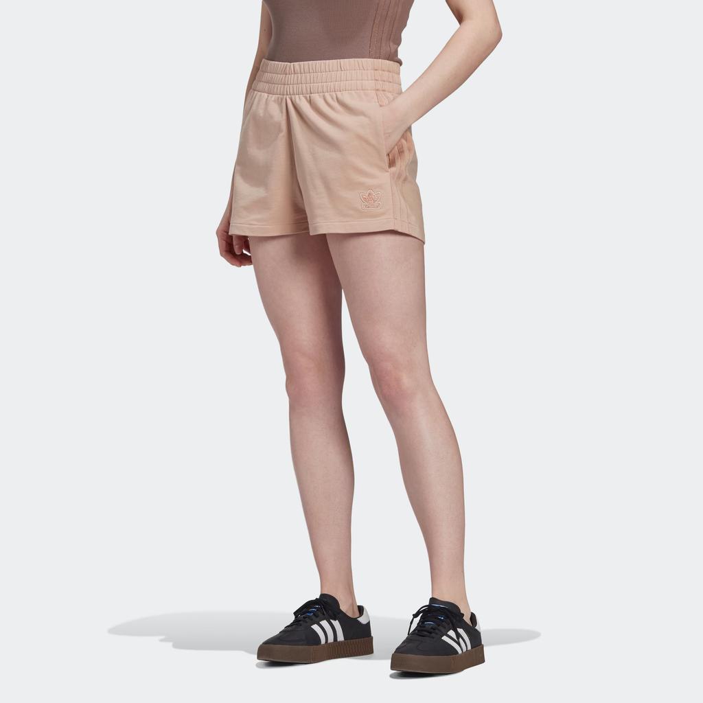 Adidas Originals Sport Stripe Elastic Waist Casual Shorts Women Shorts Gray Pink GM6706