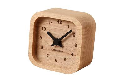 KATOMOKU Muku Mini Clock Square Black Table Clock Wooden km-25BK 85×85×46mm