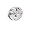 304 Stainless Steel Divided Plate Round Shape Four-grid Compartment Tray Large Capacity Kitchen Prep Tray