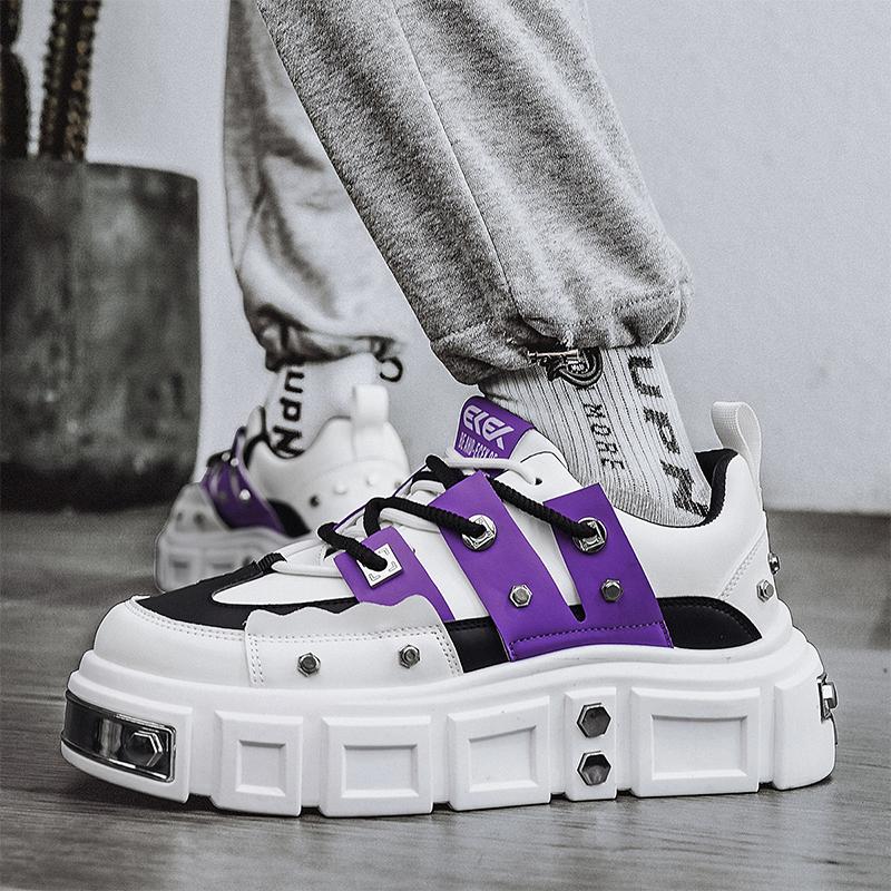 Original Purple Men's Casual Sneakers Fashion Rivet Men Skateboard Shoes Streetwear Hip Hop Shoes Men Platform Designer Sneakers
