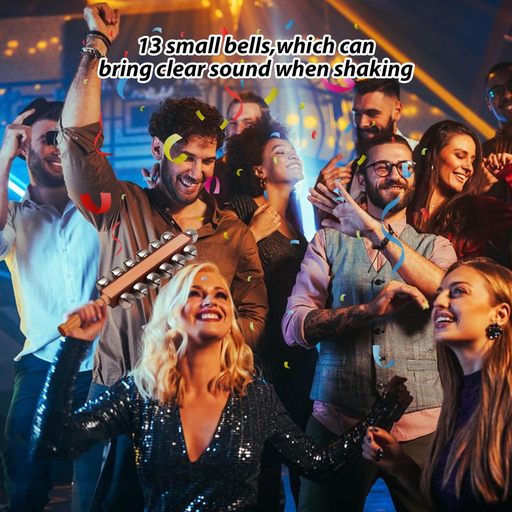 Hand Jingle Bells Hand Schlittenglocken Holz Shaker Jingle Bells Stick Musikalisches Schlaginstrument