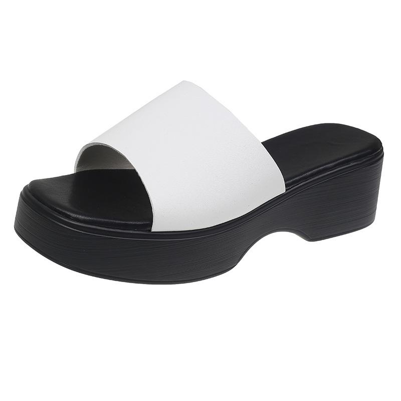 

Простые тапочки-шлепанцы на толстой подошве, женские, трендовые, для улицы, больших размеров, летние, новые, повседневные 43