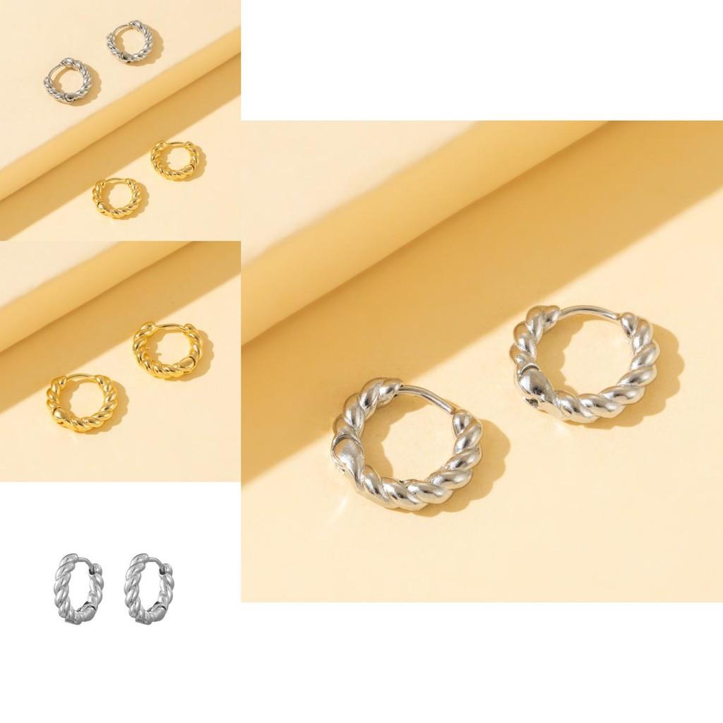 Trendy Geometric Copper Earrings Chic Minimalist Fashion Jewelry For Women