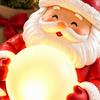 Christmas Craft for Shop Window Light Up Santa Claus Figurine, Statue Holding Glowing Crystal Ball, Warm Decorative Night Light, Tabletop Ornament