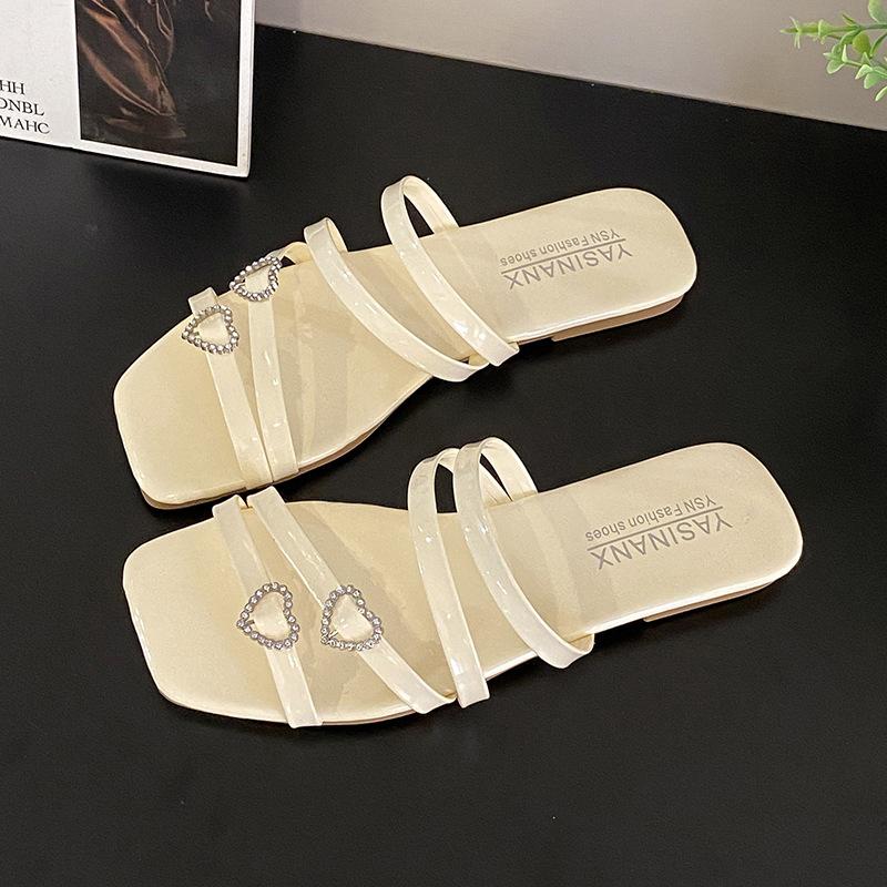 

Fairy gentle thick heel slippers female summer wear new French evening wind pink temperament vacation with skirt sandals 43 жёлтый