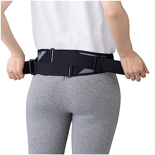 Lumbar and Pelvic Support Belt, Made in Japan, for Sports, Work, Golf, Tennis, and More. Supportive Support, Unisex, Black, Mesh Type, Size LL.
