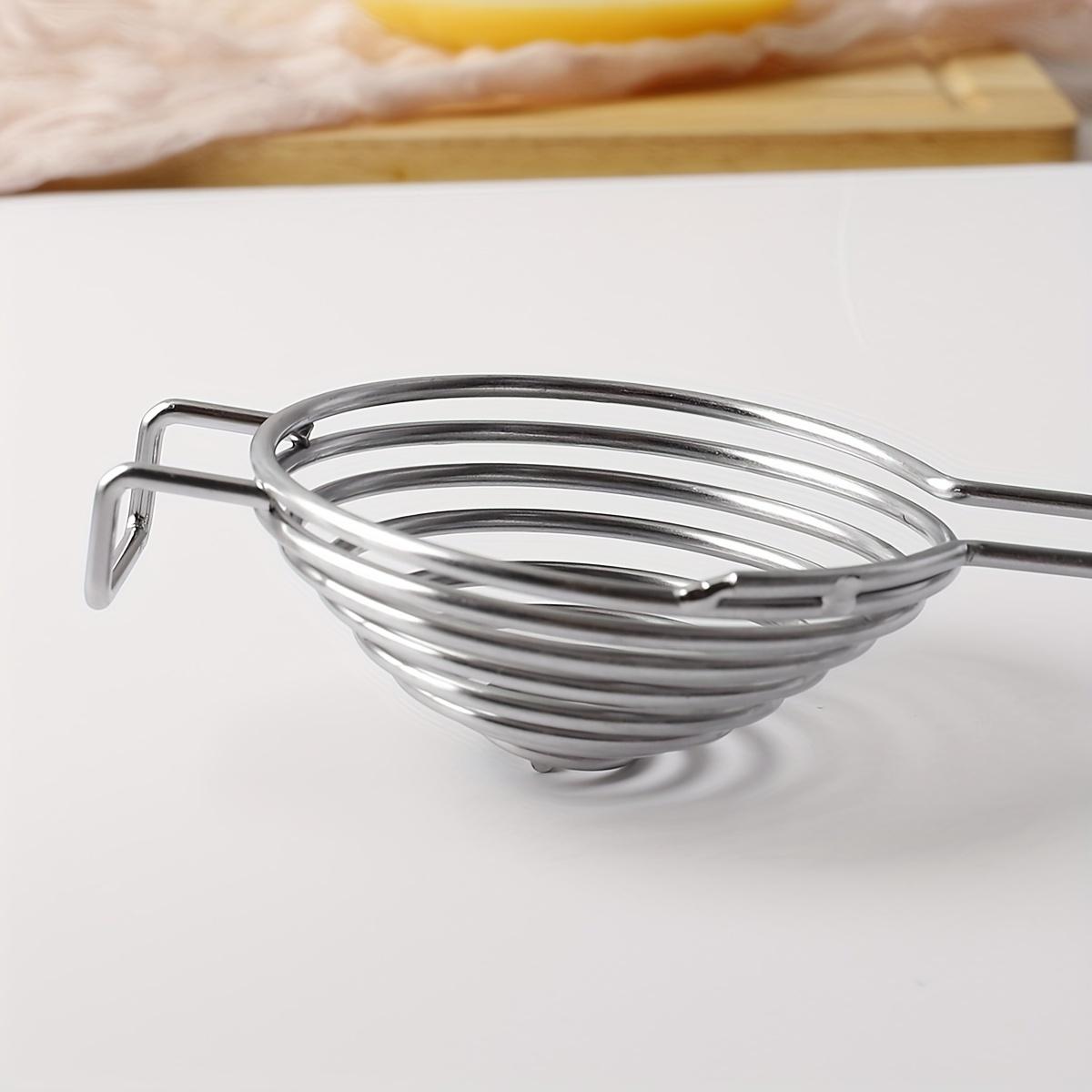 

1PC Stainless Steel Egg Separator, Extended Handle Egg Yolk White Separator for Baking, Meringues & Omelets серебряный