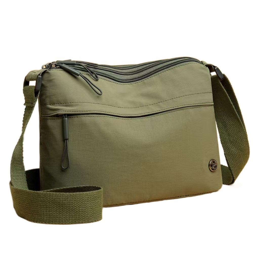 

New Nylon Shoulder Bag Large Capacity Adjustable Wide Strap Messenger Bag Zipper Closure Women s Handbag for Women зелёный