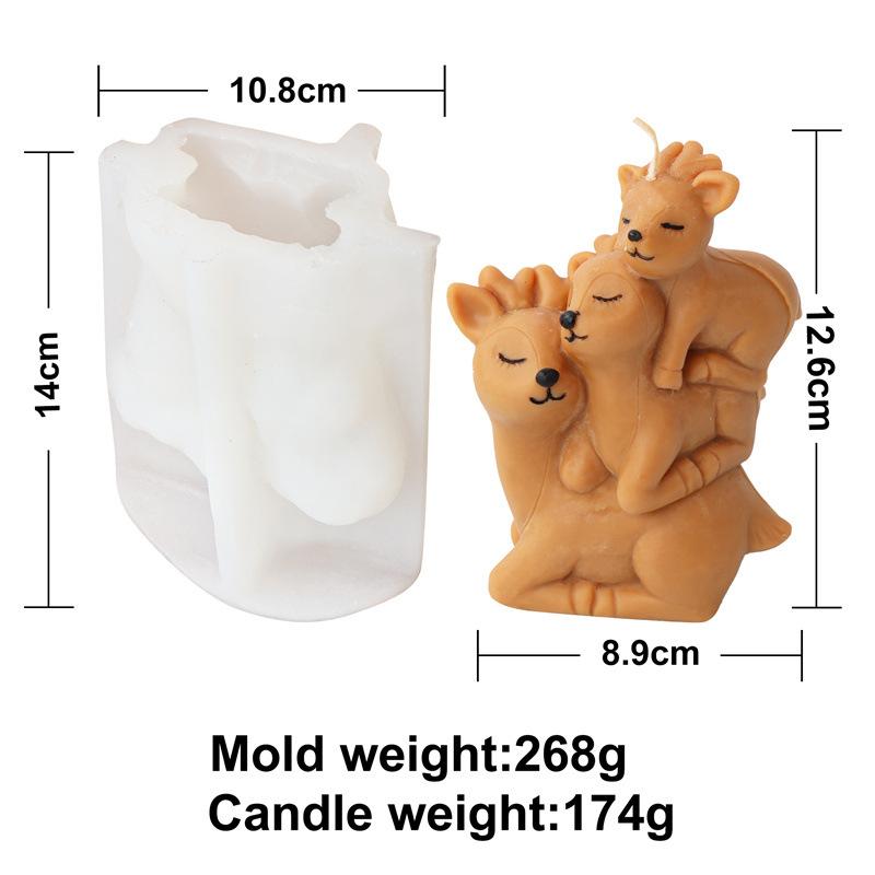 3D Cute Stacked monkey candle silicone mold lovely animalcake chocolate silicone mold rabbit tortoise bear resin silicone mold