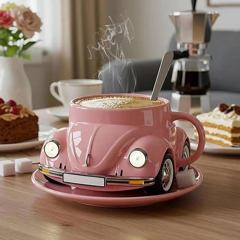 Creative Funny Beetle Shaped Coffee Mug Unique Handmade Beetle-Shaped Coffee Cup Novelty Car-Shaped Tea Cup