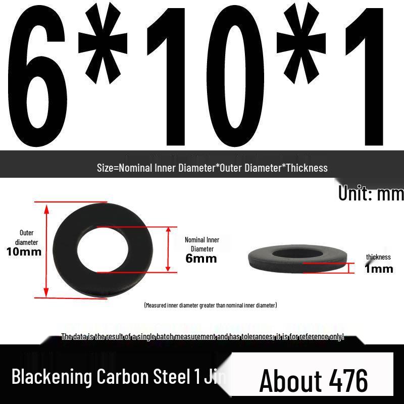 Blackened Thickened Oversized Metal Washer