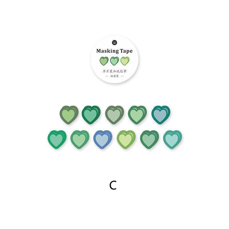 100Pcs/roll Love Heart-shaped Washi Tape Confession Poem Series Hand Account DIY Decoration Sticker Masking Tape Journal Decor