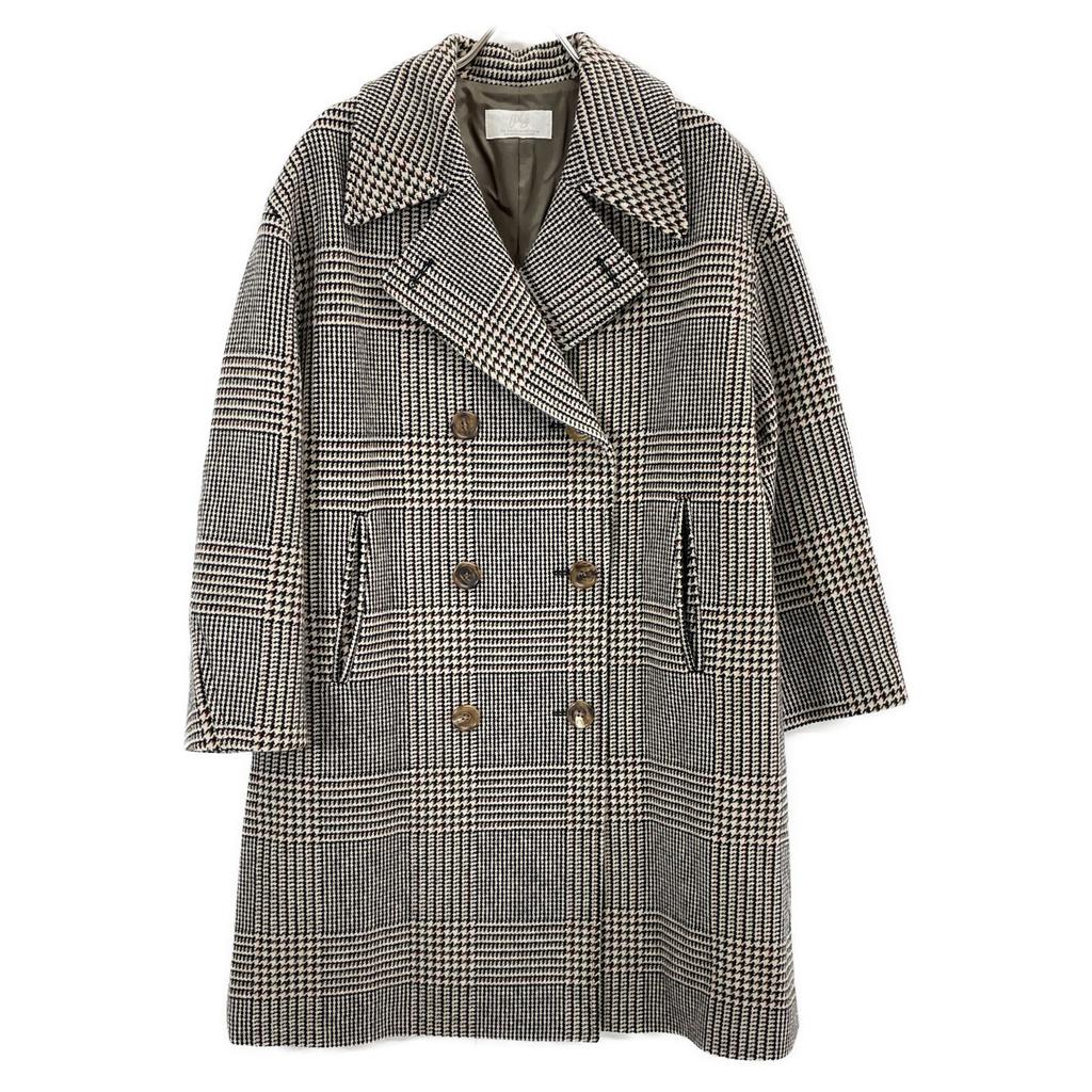 Plage Brown FAbRICA Glen Check Coat Coat 38 BrownUsed