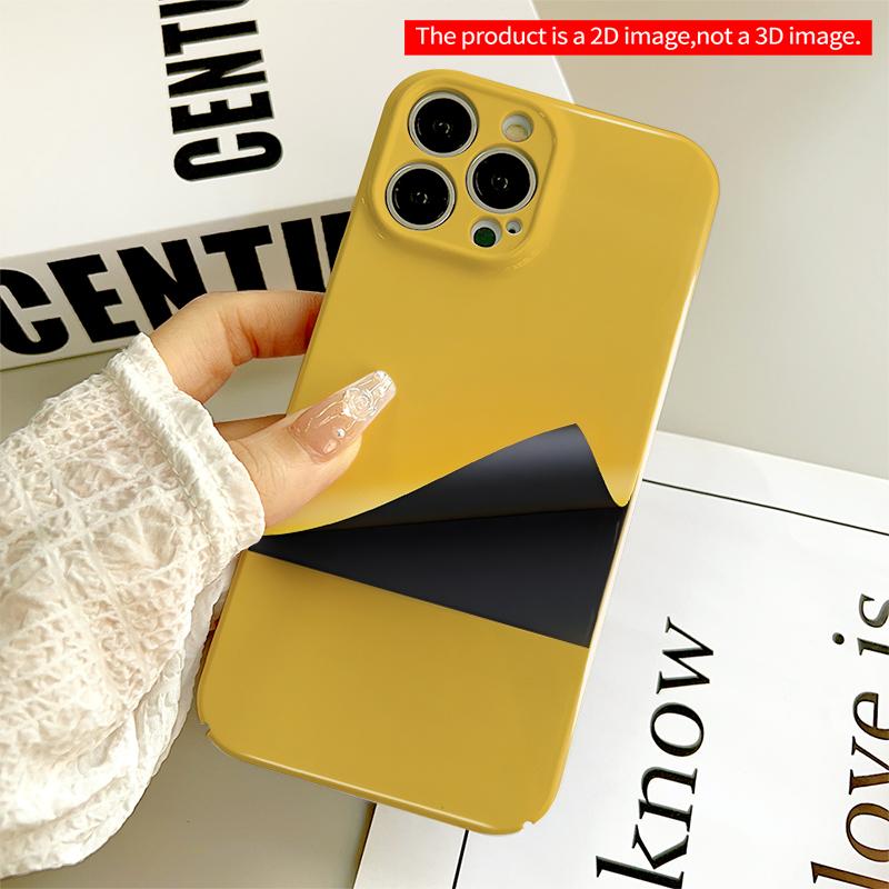 2DFlat Yellow & Black Minimalist Phone Case All inclusive film hard iPhone case, compatible with iPhone 18 Pro Max 17 16 15 14 13 12 11