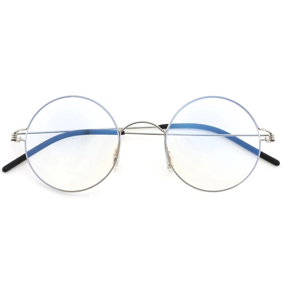 Denmark Design Small Round Glasses Frame Screwless Ultra Light Anti Blue Light Reading Glasses Retro Eyeglasses Men Korea Style