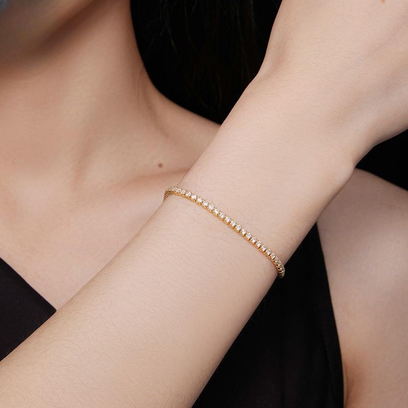 Source: S925 Silver Exquisite Zircon Bracelet, Elegant and Elegant Electroplated Versatile Bracelet