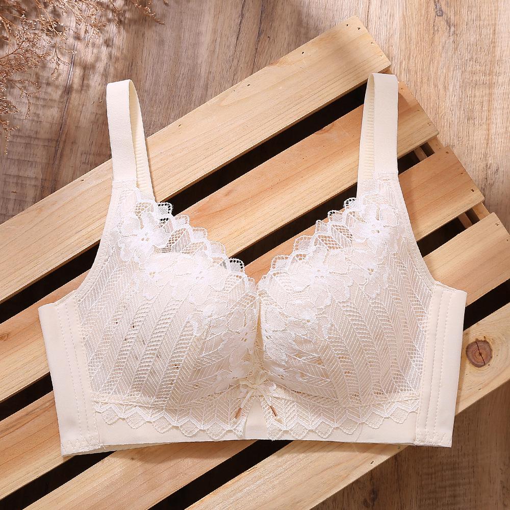 

New bra 1111 spring and summer hole cup bra without steel ring gathers and collects sub-breasts, thin b cup adjustment type 40/90AB шампанського